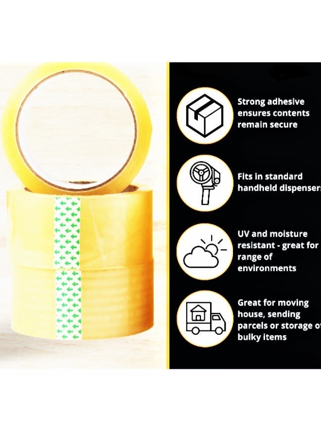 شريط تغليف شفاف باكيرا ، 3 بكرات، عرض 2 بوصة، طول 70 ياردة للتغليف، قوي ومتين لإغلاق صناديق وطرود البريد واللوازم المكتبية - Image 3